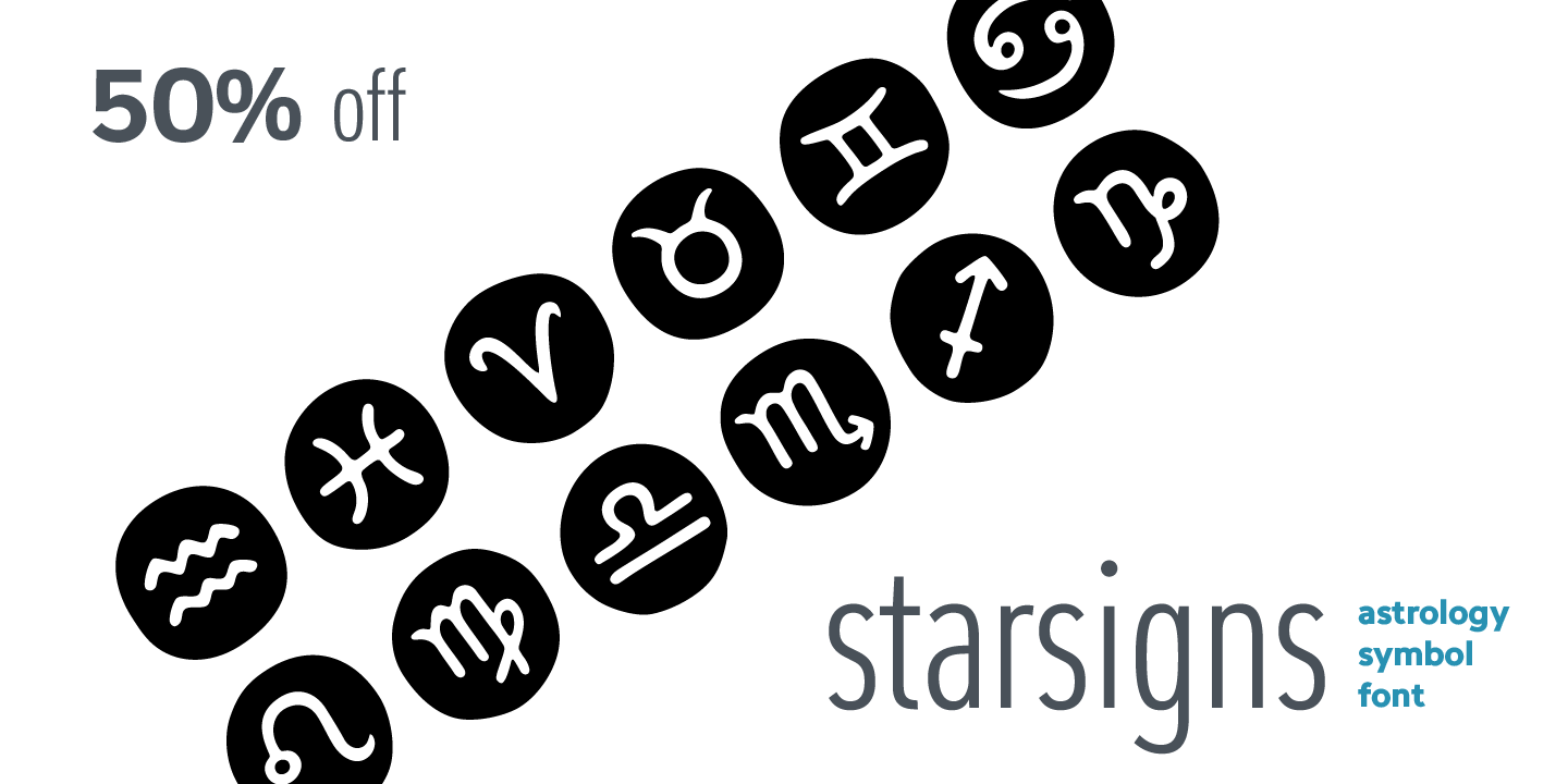 Przykład czcionki Starsigns Regular